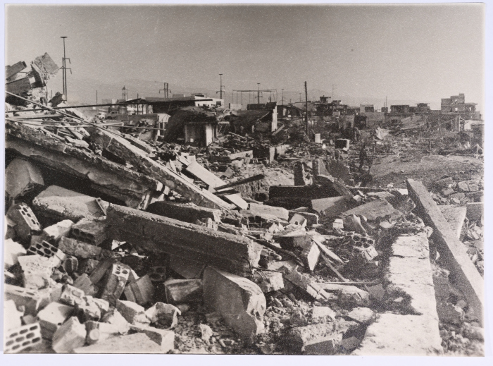 A View of Destruction in a Palestinian Refugee Camp, Lebanon, 1985- 1987
