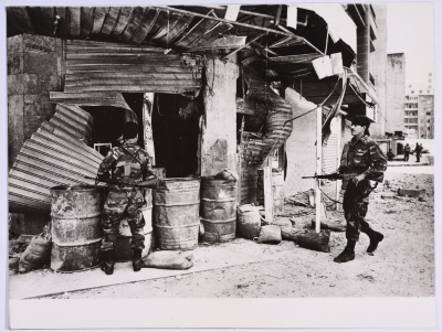 Two Lebanese Armed Men in a Palestinian Refugee Camp, Lebanon, 1985- 1987 