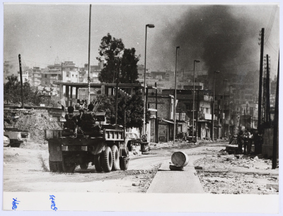 A Military Vehicle in a Palestinian Refugee Camp, Lebanon, 1985- 1987