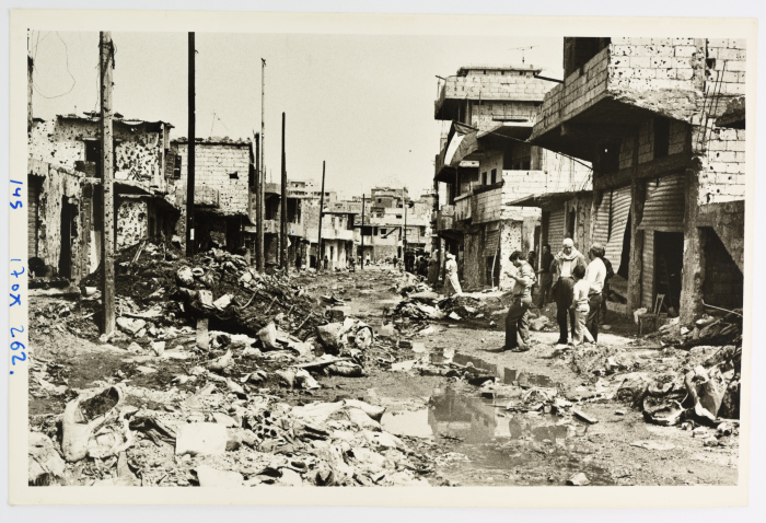 A View of Destruction in a Palestinian Refugee Camp, Lebanon, 1985- 1987 