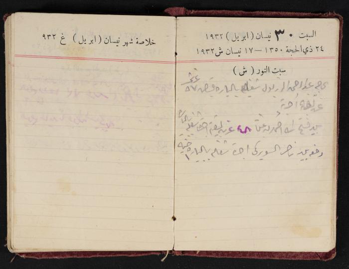 Abdel-Rahman al-Haj Ibrahim Diaries, Tulkarm, 1932