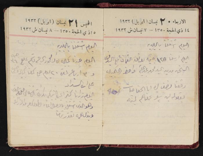Abdel-Rahman al-Haj Ibrahim Diaries, Tulkarm, 1932