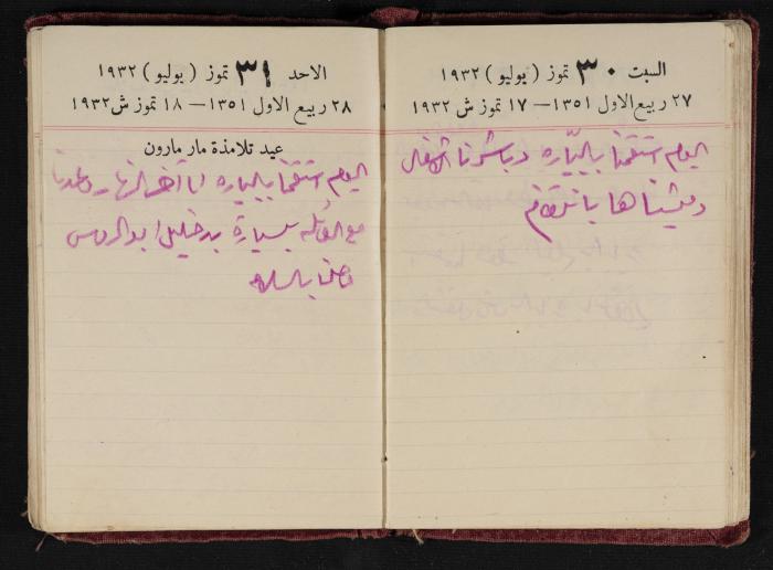 Abdel-Rahman al-Haj Ibrahim Diaries, Tulkarm, 1932