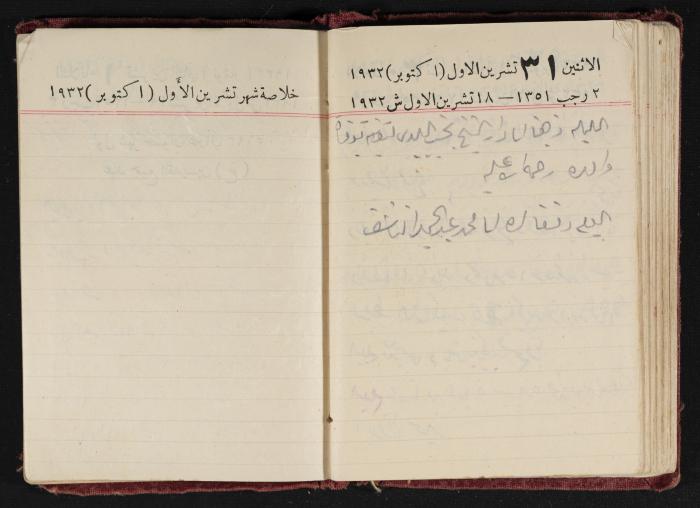Abdel-Rahman al-Haj Ibrahim Diaries, Tulkarm, 1932