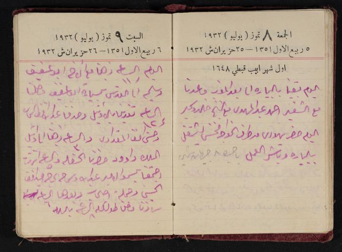 Abdel-Rahman al-Haj Ibrahim Diaries, Tulkarm, 1932