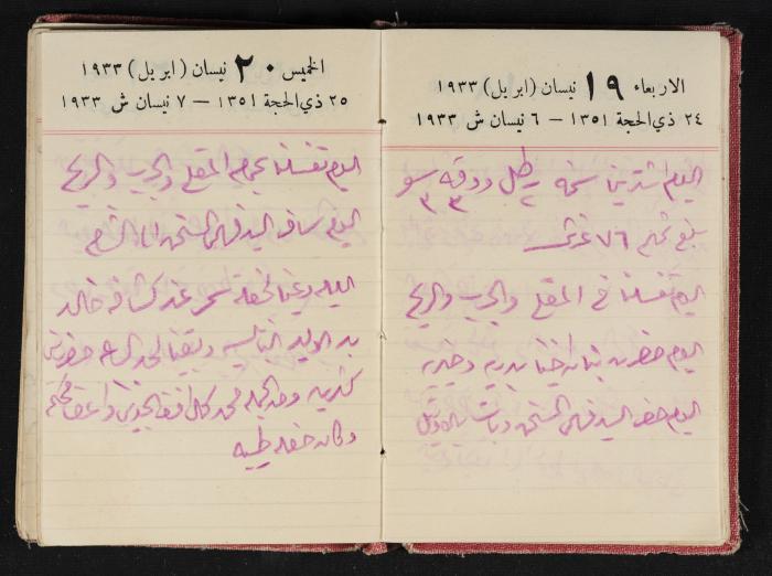 Abdel-Rahman al-Haj Ibrahim Diaries, Tulkarm, 1933