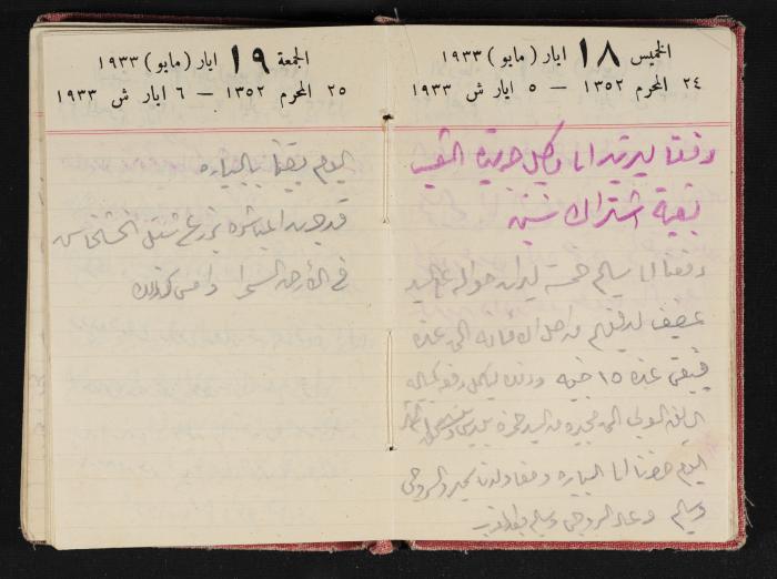 Abdel-Rahman al-Haj Ibrahim Diaries, Tulkarm, 1933