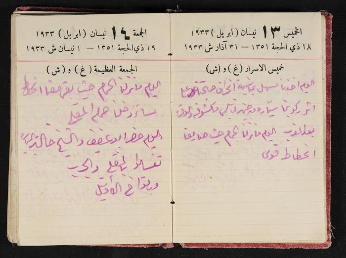 Abdel-Rahman al-Haj Ibrahim Diaries, Tulkarm, 1933