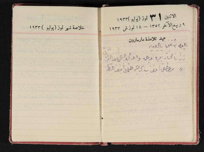 Abdel-Rahman al-Haj Ibrahim Diaries, Tulkarm, 1933