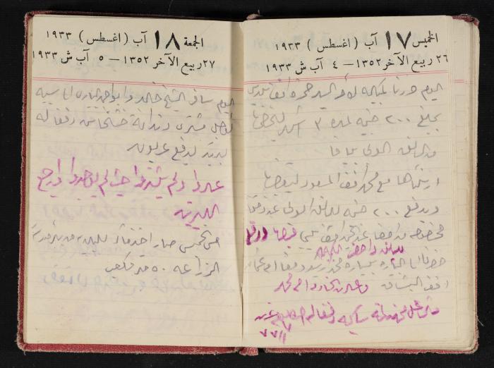 Abdel-Rahman al-Haj Ibrahim Diaries, Tulkarm, 1933
