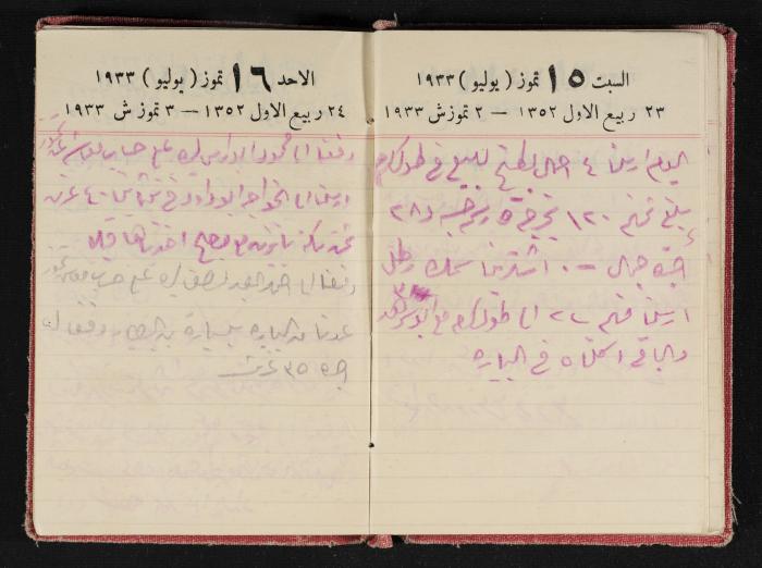 Abdel-Rahman al-Haj Ibrahim Diaries, Tulkarm, 1933