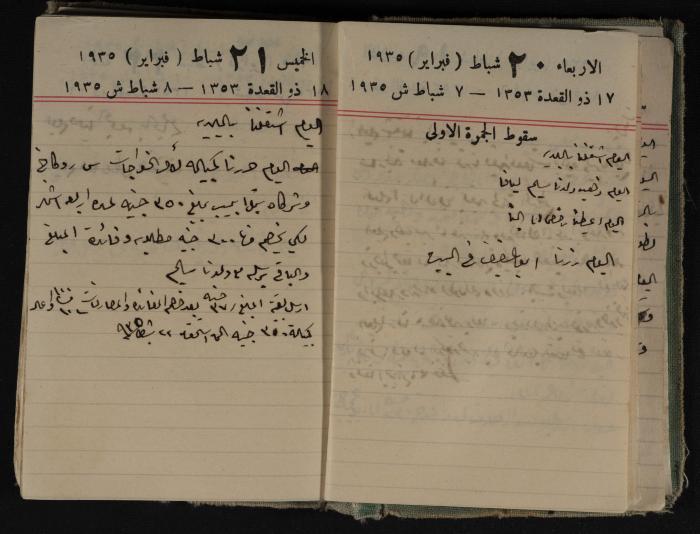 Abdel-Rahman al-Haj Ibrahim Diaries, Tulkarm, 1935