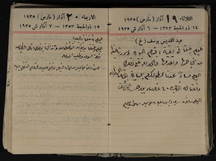 Abdel-Rahman al-Haj Ibrahim Diaries, Tulkarm, 1935