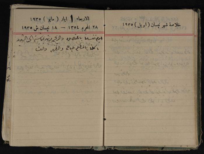 Abdel-Rahman al-Haj Ibrahim Diaries, Tulkarm, 1935