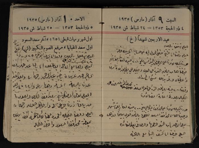 Abdel-Rahman al-Haj Ibrahim Diaries, Tulkarm, 1935