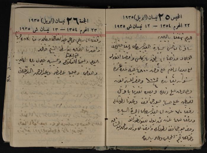 Abdel-Rahman al-Haj Ibrahim Diaries, Tulkarm, 1935