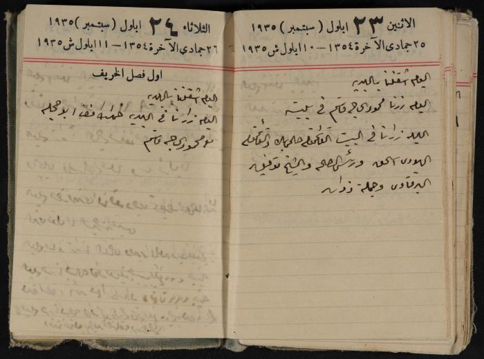 Abdel-Rahman al-Haj Ibrahim Diaries, Tulkarm, 1935