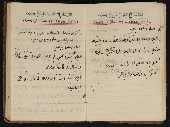 مذكرات عبدالرحمن الحاج إبراهيم، طولكرم، 1936