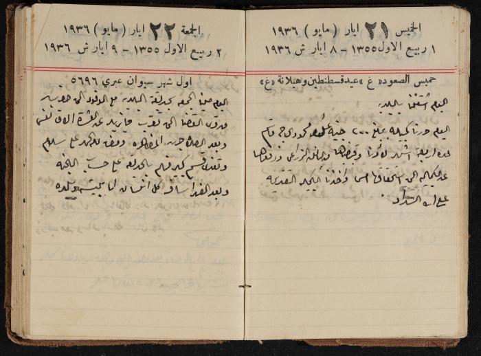مذكرات عبدالرحمن الحاج إبراهيم، طولكرم، 1936