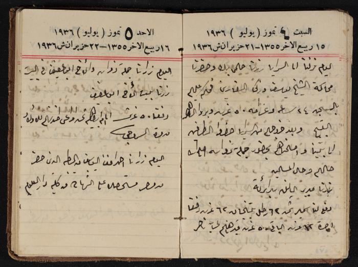 مذكرات عبدالرحمن الحاج إبراهيم، طولكرم، 1936