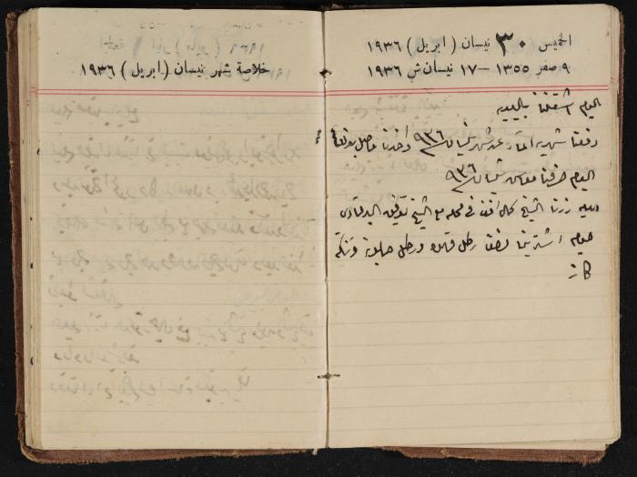 مذكرات عبدالرحمن الحاج إبراهيم، طولكرم، 1936