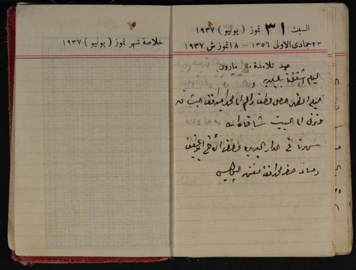 مذكرات عبد الرحمن الحاج إبراهيم، طولكرم، 1937