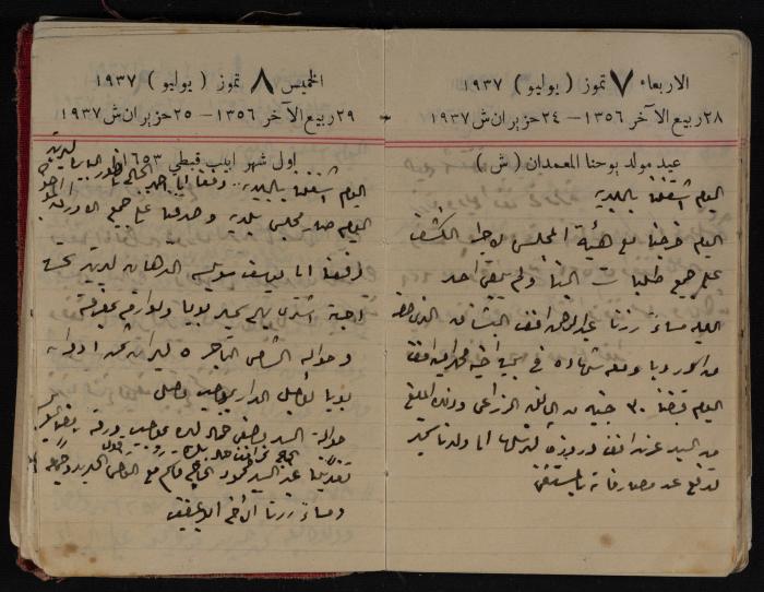 مذكرات عبد الرحمن الحاج إبراهيم، طولكرم، 1937