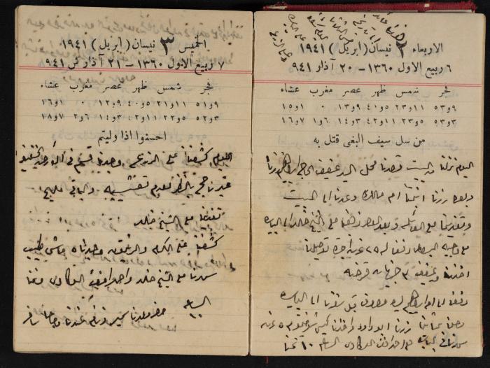 Abdel-Rahman al-Haj Ibrahim Diaries, Tulkarm, 1941