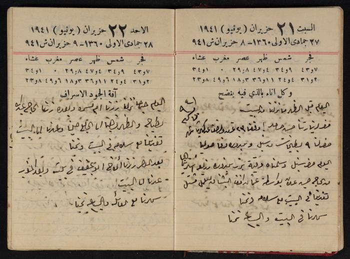 Abdel-Rahman al-Haj Ibrahim Diaries, Tulkarm, 1941