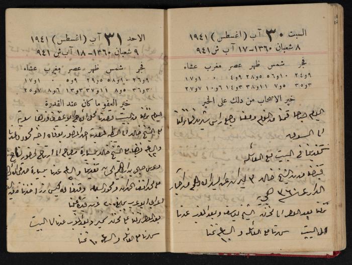 Abdel-Rahman al-Haj Ibrahim Diaries, Tulkarm, 1941