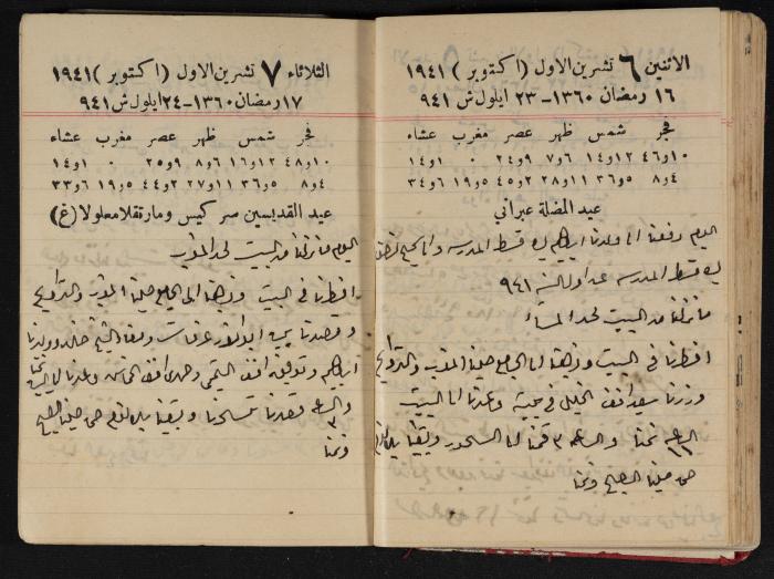 Abdel-Rahman al-Haj Ibrahim Diaries, Tulkarm, 1941