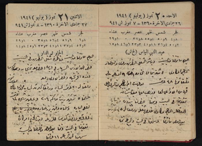 Abdel-Rahman al-Haj Ibrahim Diaries, Tulkarm, 1941