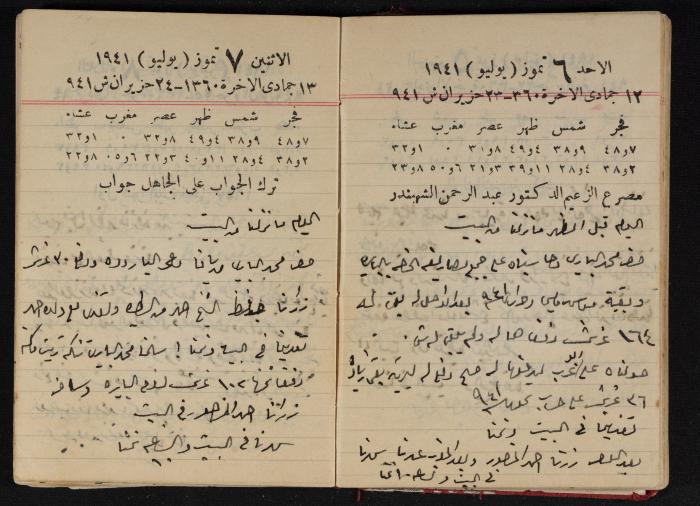 Abdel-Rahman al-Haj Ibrahim Diaries, Tulkarm, 1941