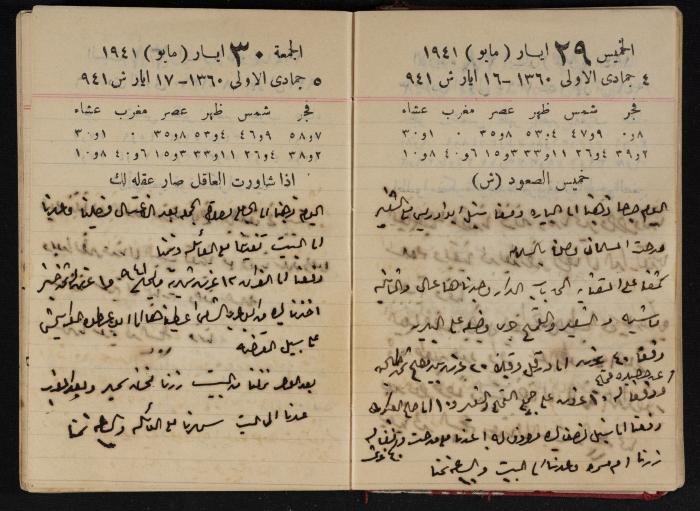 Abdel-Rahman al-Haj Ibrahim Diaries, Tulkarm, 1941