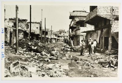 A View of Destruction in a Palestinian Refugee Camp, Lebanon, 1985- 1987 
