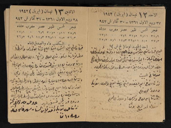 Abdel-Rahman al-Haj Ibrahim Diaries, Tulkarm, 1942