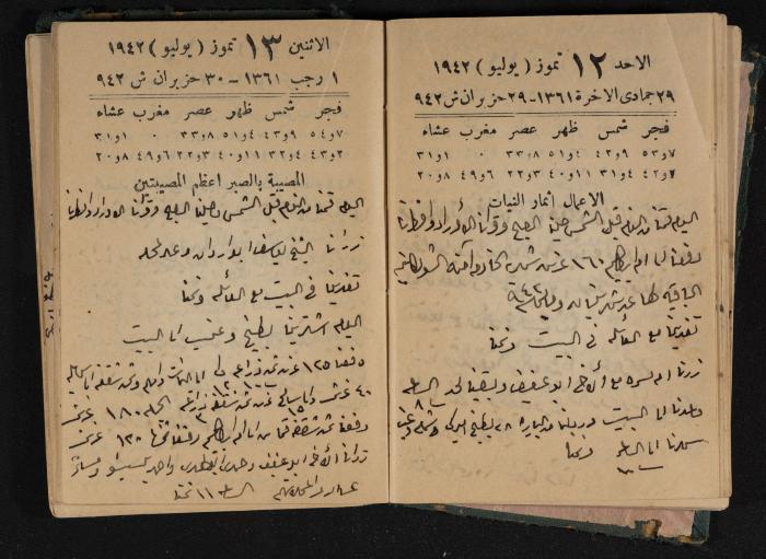 Abdel-Rahman al-Haj Ibrahim Diaries, Tulkarm, 1942