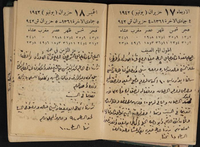 Abdel-Rahman al-Haj Ibrahim Diaries, Tulkarm, 1942