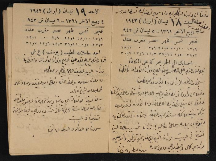 Abdel-Rahman al-Haj Ibrahim Diaries, Tulkarm, 1942