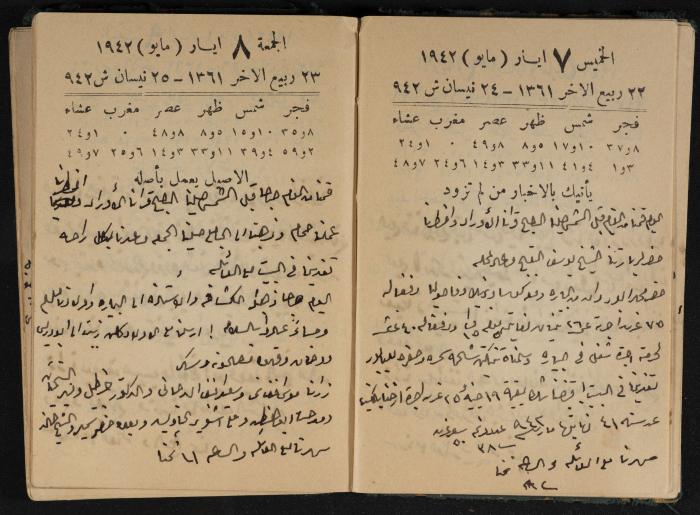 Abdel-Rahman al-Haj Ibrahim Diaries, Tulkarm, 1942