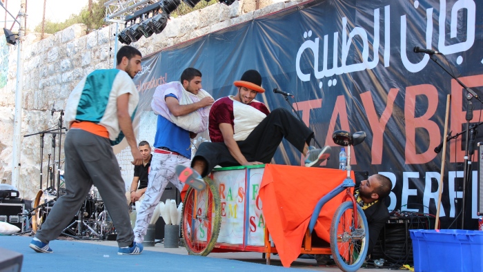 A Glimpse of a Performance by the Palestinian Circus School at the Taybeh Festival