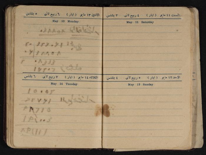 Othman al-Bushnaq's Notebook, Nablus, 1940