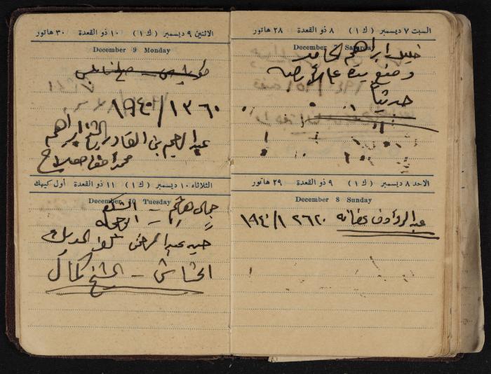 Othman al-Bushnaq's Notebook, Nablus, 1940