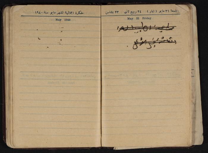 Othman al-Bushnaq's Notebook, Nablus, 1940