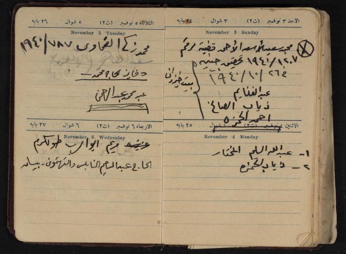 Othman al-Bushnaq's Notebook, Nablus, 1940