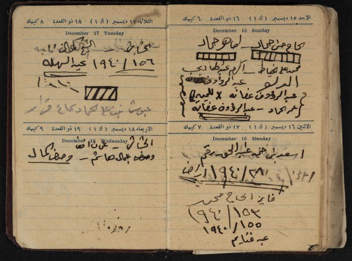 Othman al-Bushnaq's Notebook, Nablus, 1940