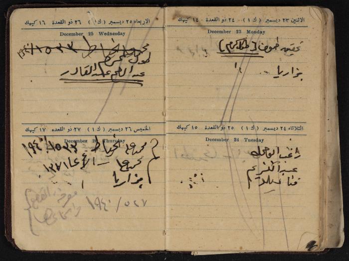 Othman al-Bushnaq's Notebook, Nablus, 1940