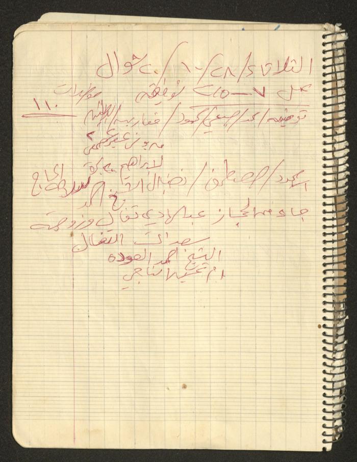 يوميات محمود خريشة، ذنابة- طولكرم، 1980