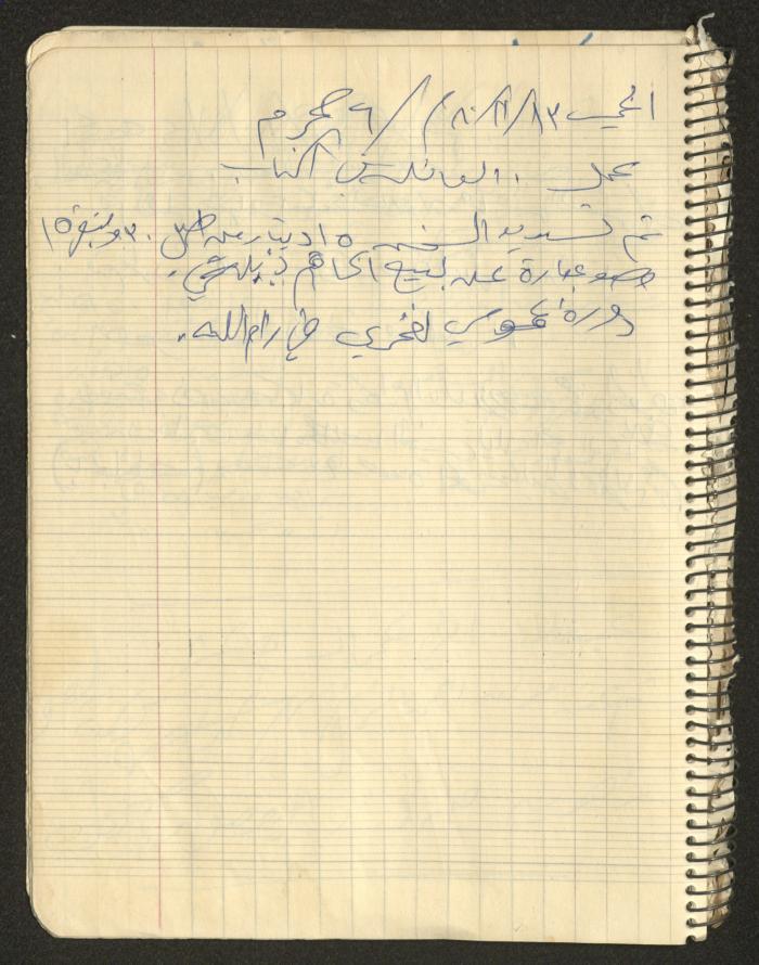 يوميات محمود خريشة، ذنابة- طولكرم، 1980
