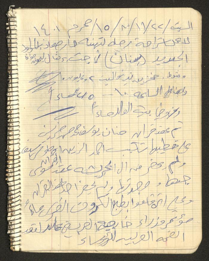 يوميات محمود خريشة، ذنابة- طولكرم، 1980